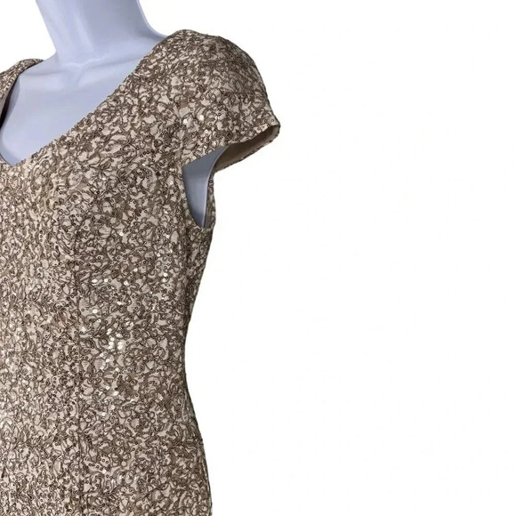 Alex Evenings Womens Sz 6 Long Cap Sleeve Fit & Flare Dress Sequin Detail Formal - Picture 9 of 16